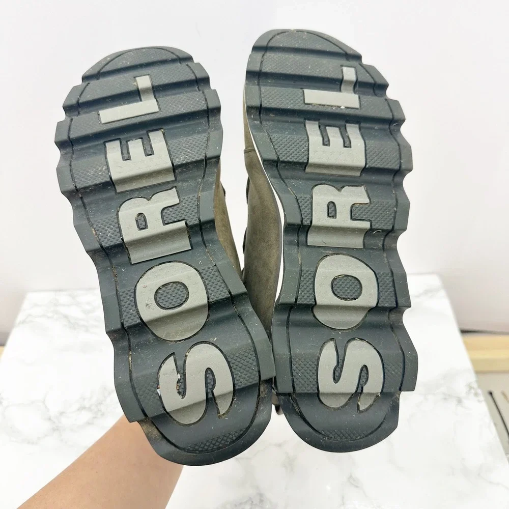 Sorel Kinetic Caribou Quarry Green Short Waterproof Boots Size‎ 8.5 Gorpcore